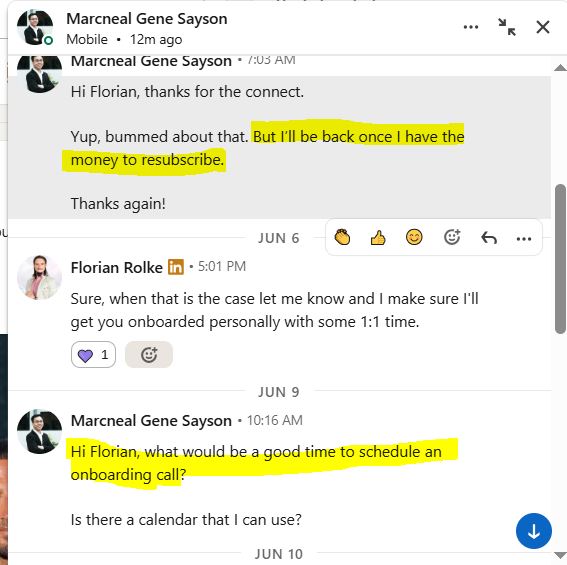 Marcneal reactivation conversation